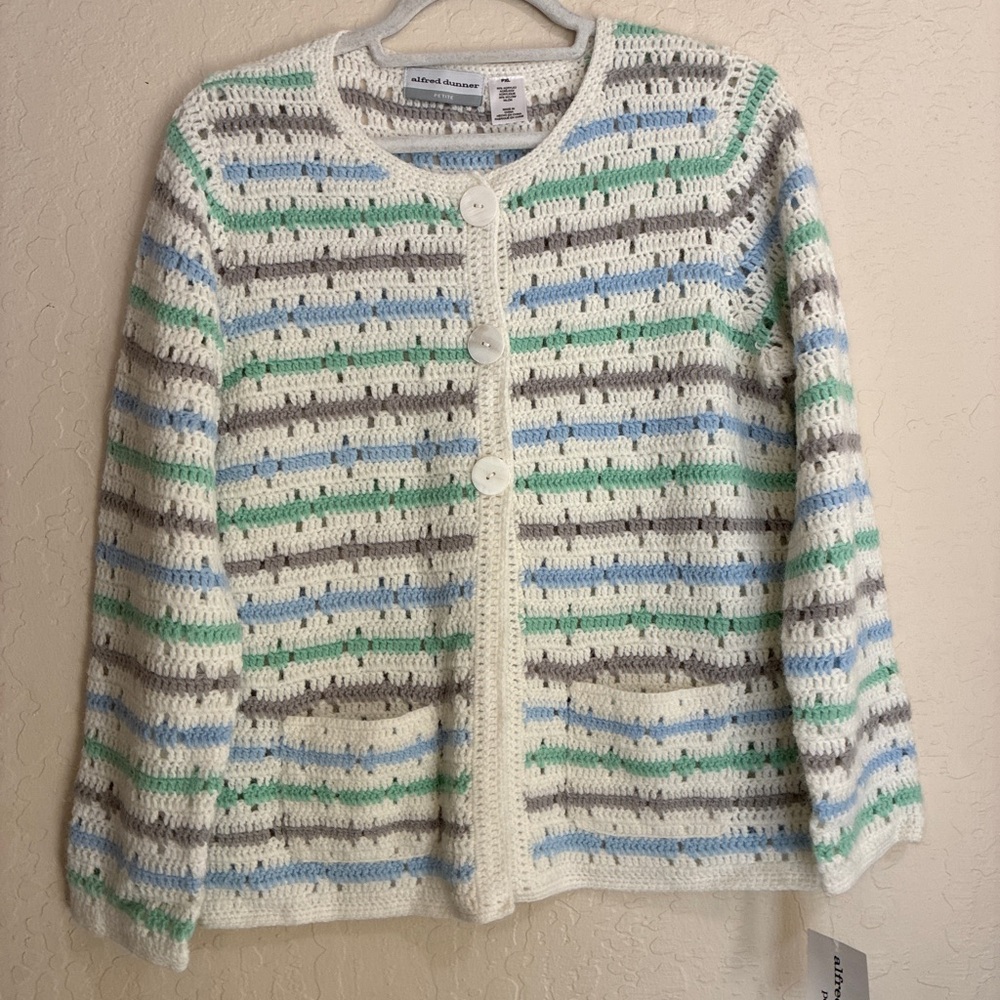 Alfred Dunner petite crochet cardigan